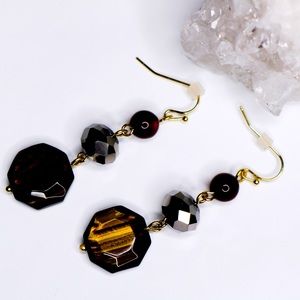NEW! Chico’s Faux-Tiger Eye Drop Earrings